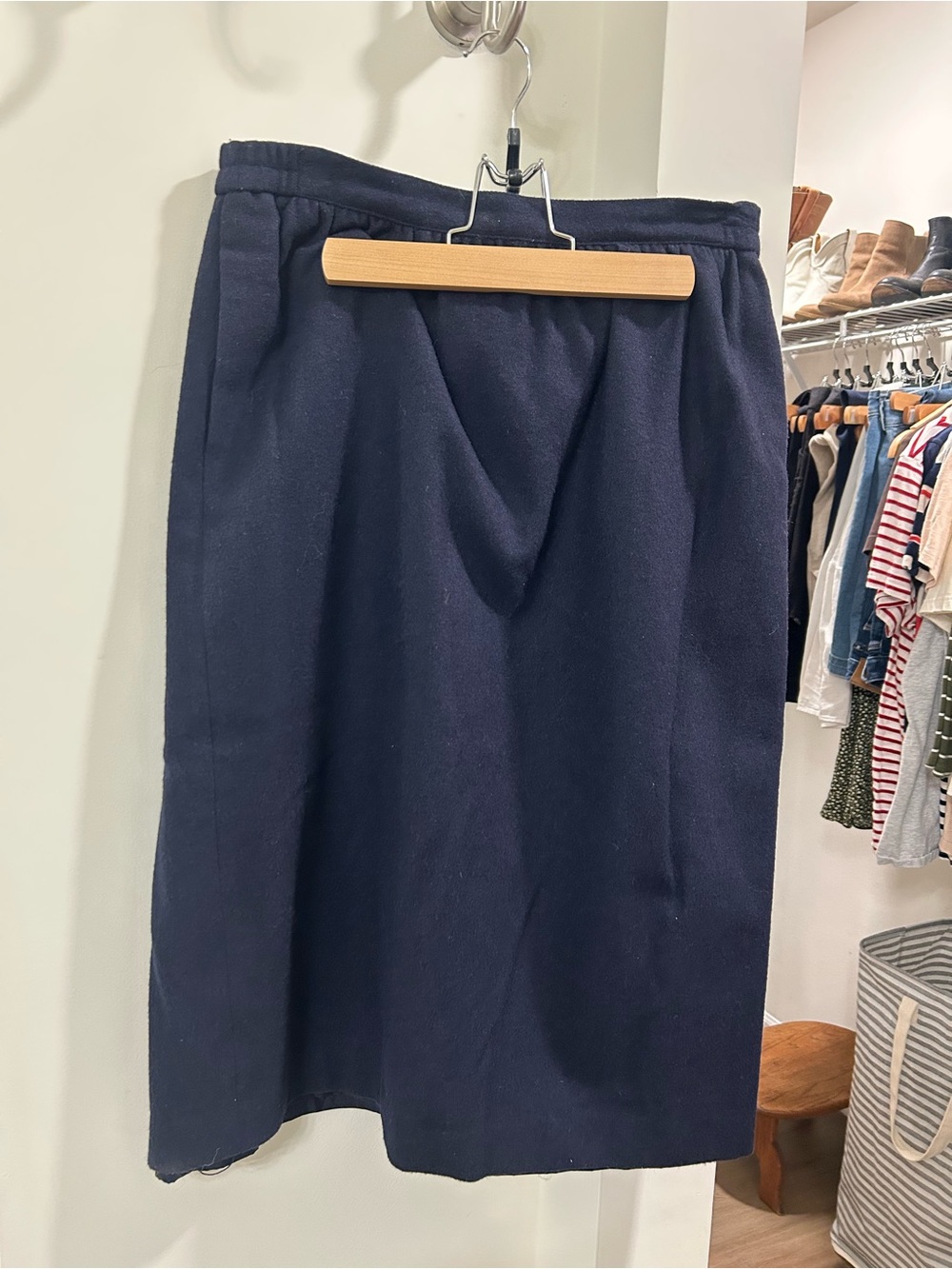 Classic Navy Women's Wool Skirt